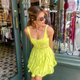 Ricka Short Dress- Lime