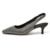 Maxine Slingback Heel - Black/Crystal