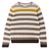 Gradient Stripe Crew Jumper - Oat/Lt Brown