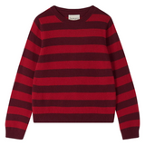 Stripe Crew Jumper - Burgundy/Red