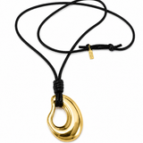 Sculptural Waxed Cord Necklace - Gold
