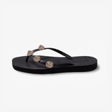 Tapered Pearl Formentera Flip Flop - Black