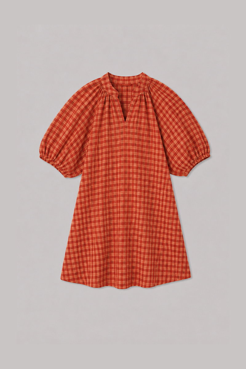 gingham knee length dress Trendy, Chic Women's Clothing Boutique LE LIS Women's Gingham Tube Midi Dress, Taupe-Brown, Rayon Polyester, for Women, Size L, Lining, Elastic Top,
