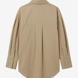 Striped Shirt with Wide Cuffs - Olive