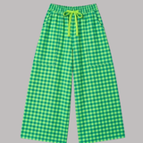 2967 Gingham Seersucker Balloon Trousers - Neon Yellow/Denim