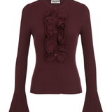 Gracie Frill Top - Burgundy