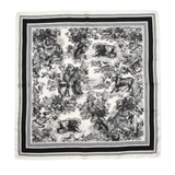 Large Border Mural Scarf - Navy