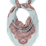 Large Paisley Bandana Scarf - Aqua