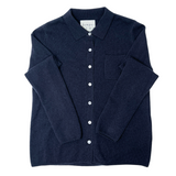 Knitted Shirt Cardigan - Dark Ink