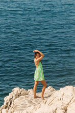 Load image into Gallery viewer, Sundress Grace Short Dress - Amazonia Lime &amp; Pool
