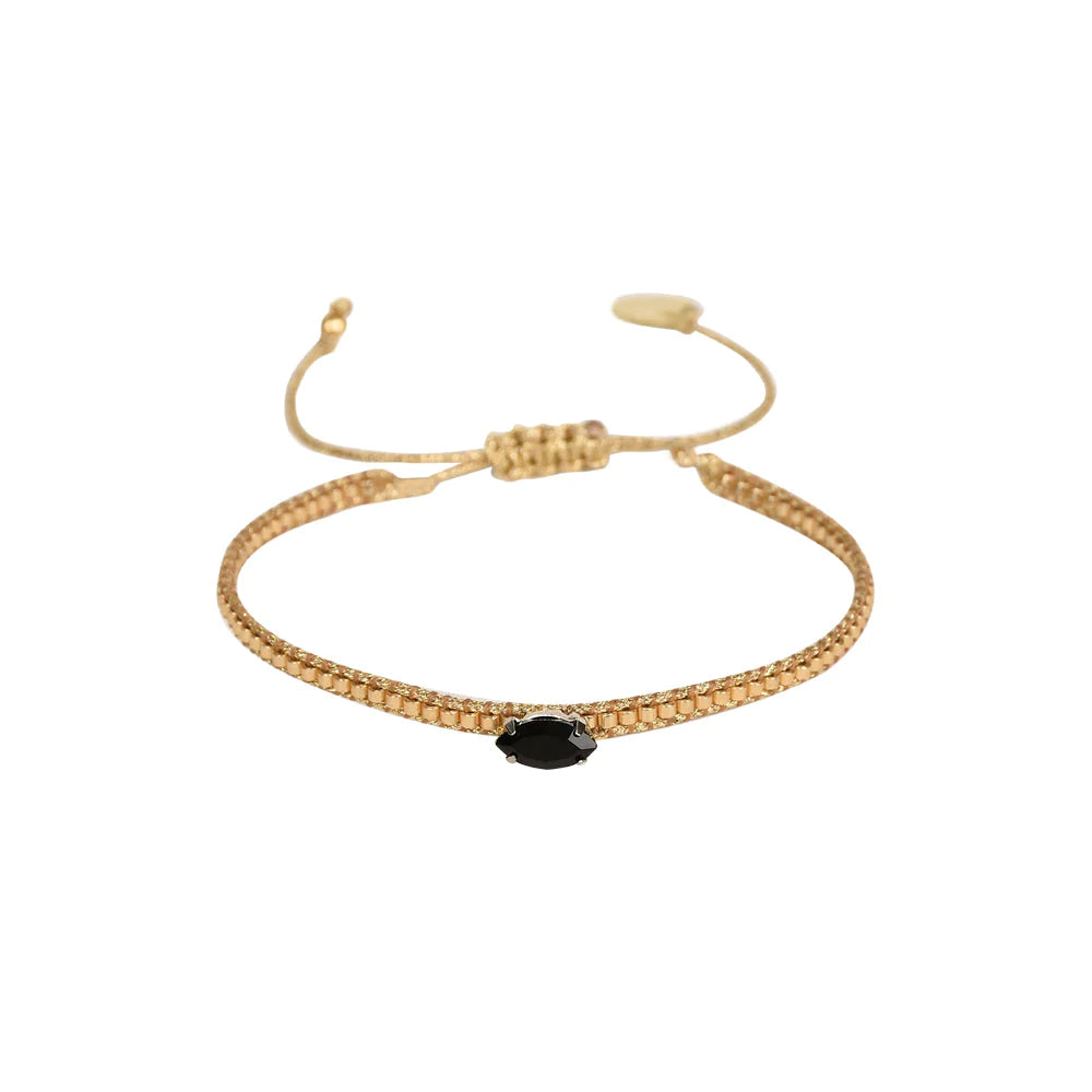 Mishky Diamond Eye Bracelet - Gold/Black