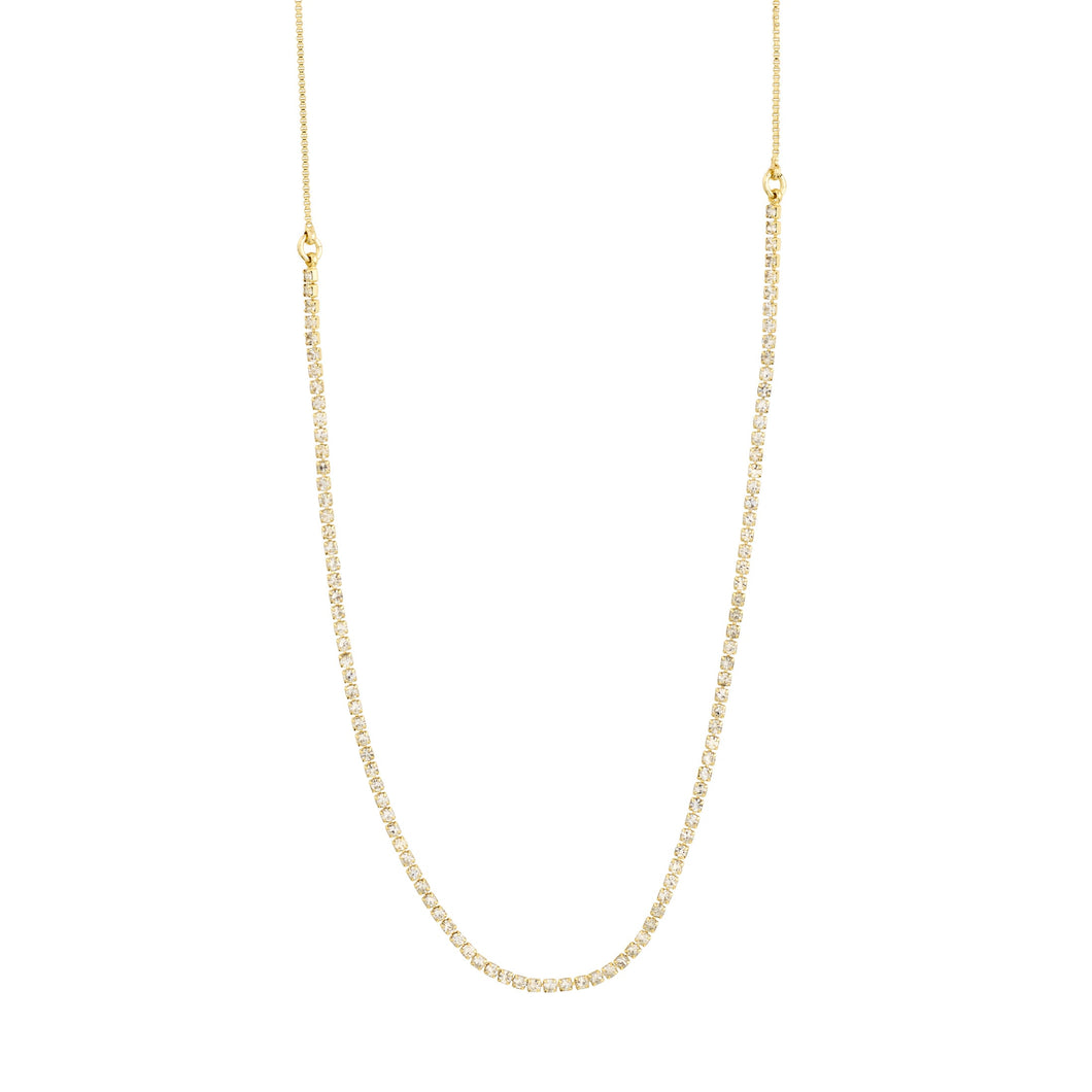 Pilgrim Friends Crystal Chain Necklace - Gold