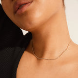 Friends Crystal Chain Necklace - Gold