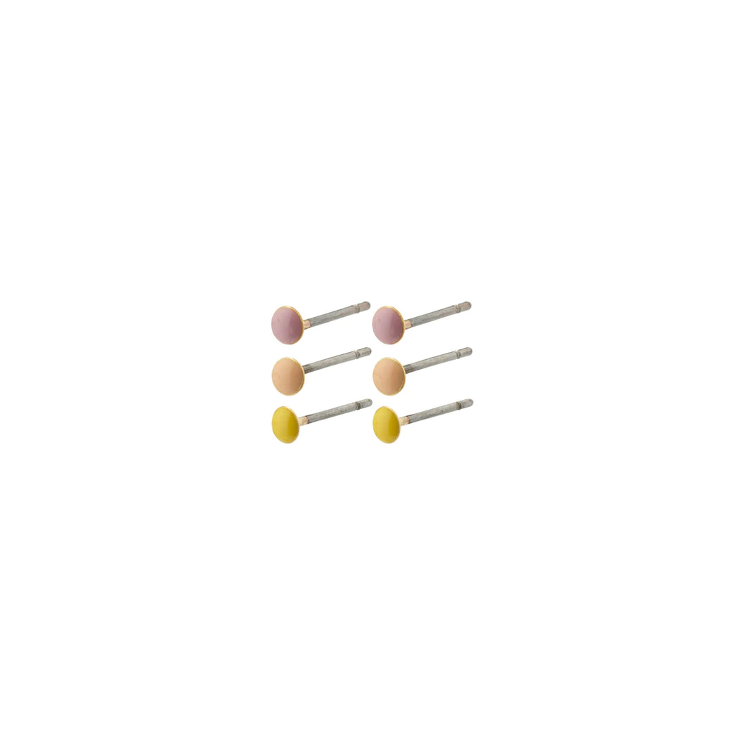 Pilgrim Feodora Micro Earrings - Lilac/Nude/Yellow