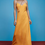 V-neck Long Dress - Mango Yellow