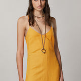 V-neck Long Dress - Mango Yellow