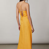 V-neck Long Dress - Mango Yellow