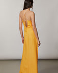 Patrizia Pepe V-neck Long Dress - Mango Yellow