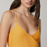 V-neck Long Dress - Mango Yellow