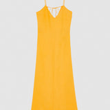 V-neck Long Dress - Mango Yellow