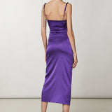 Satin Midi Dress - Sexy Violet