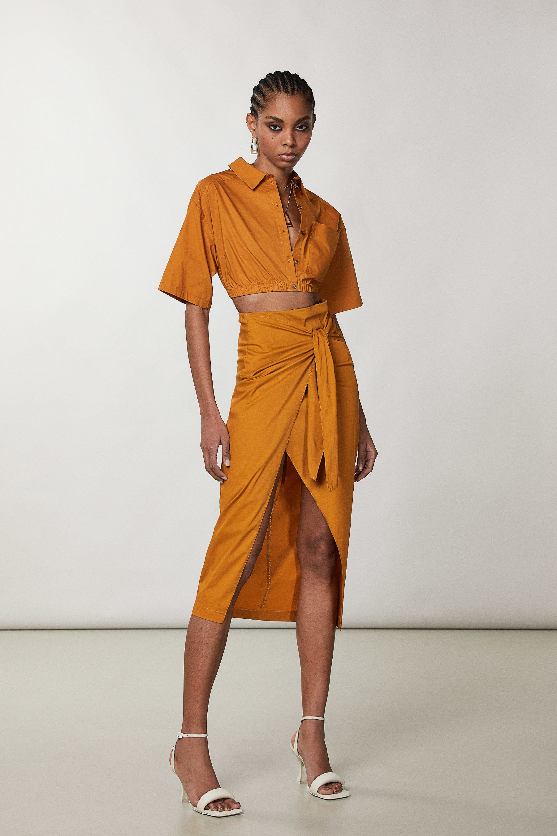 Patrizia Pepe Essential Midi Skirt - Summer Toffee