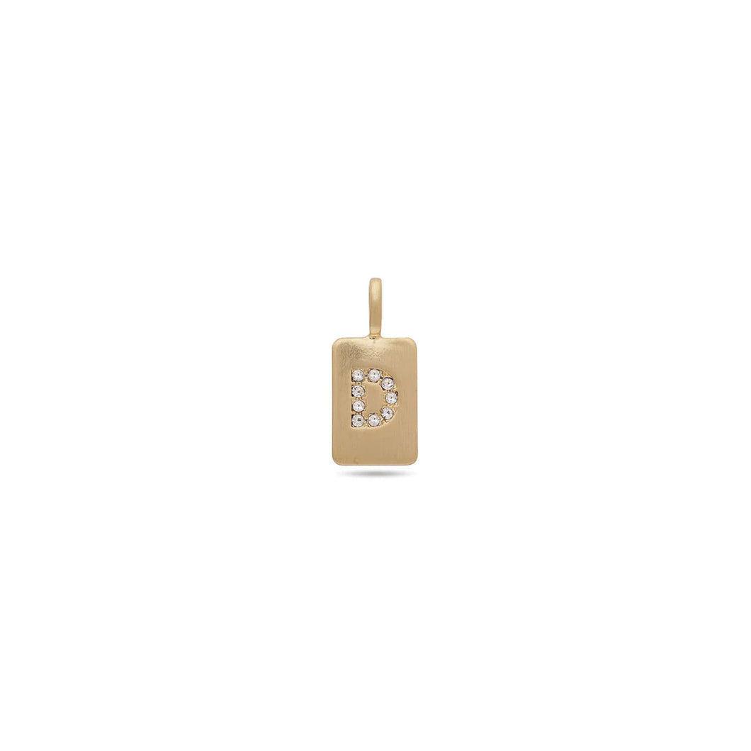 Pilgrim Charm Crystal Pendant - D - Gold