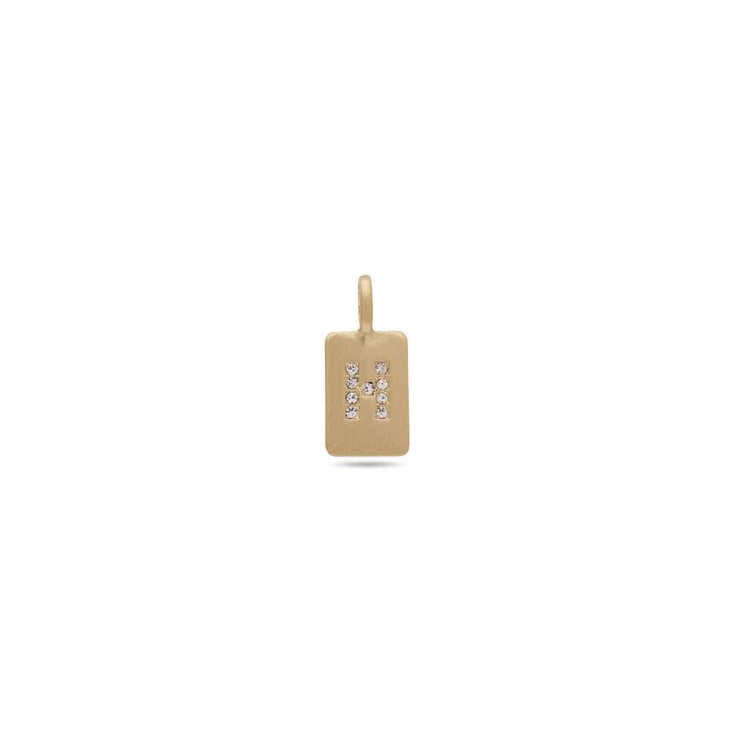 Pilgrim Charm Crystal Pendant - H - Gold