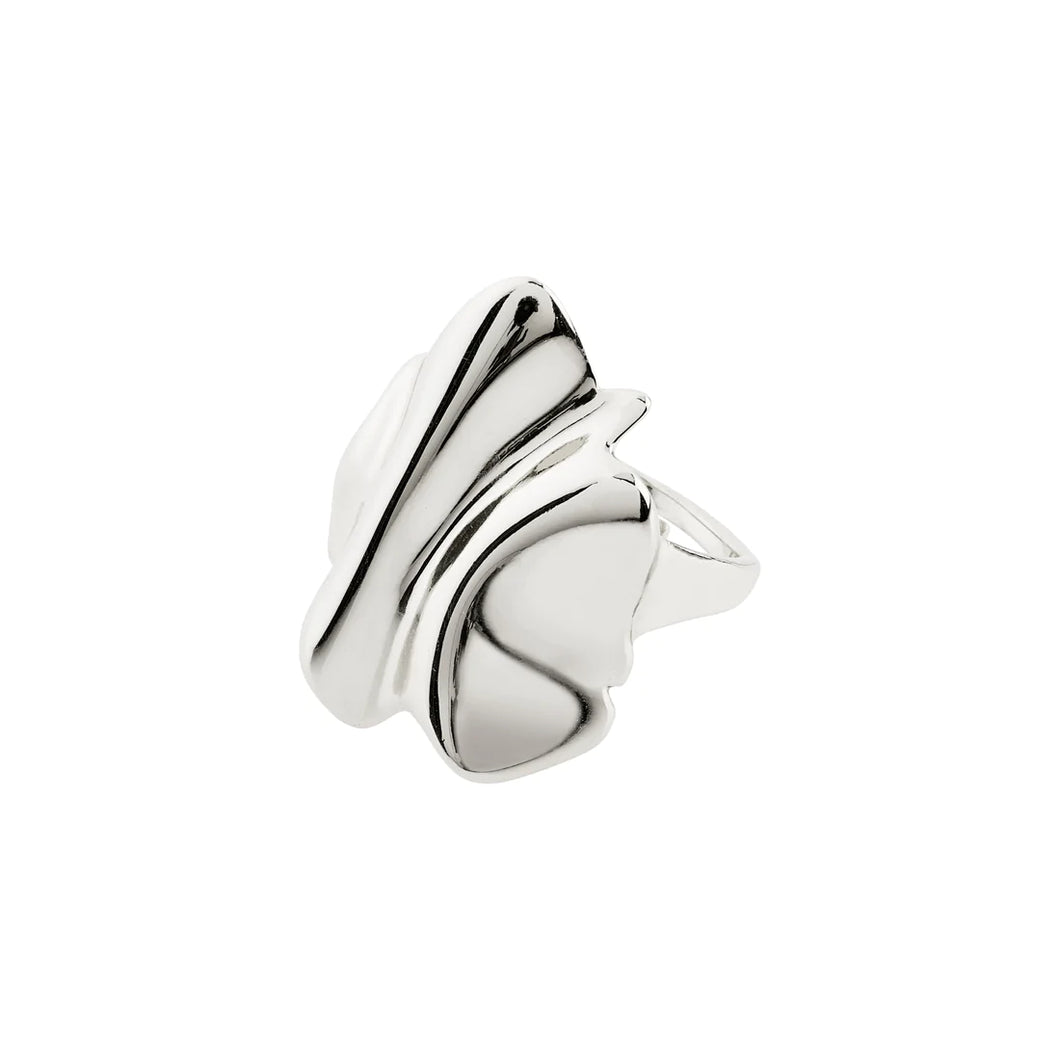 Pilgrim Em Wavy Statement Ring - Silver