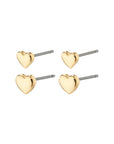 Pilgrim Afroditte Heart 2-in-1 Earrings - Gold