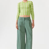 Chani Sweater - Lime Green Check