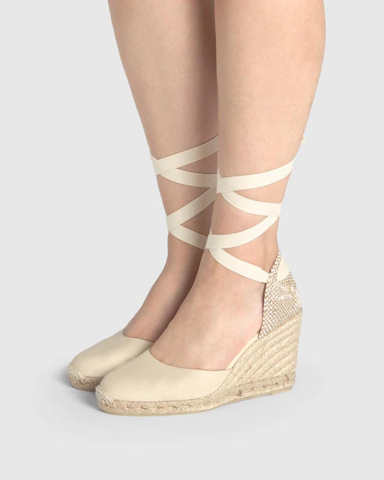 Carina canvas wedge hot sale espadrille in ivory 9cm