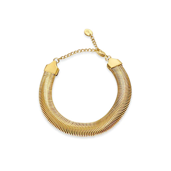 Anisa Sojka Flat Snake Bracelet - Gold
