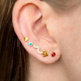Bling 1PCS Earring - Gold/Red