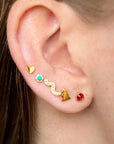 Lulu Copenhagen Bling 1PCS Earring - Gold/Red