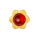 Blomst 1PCS Earring - Gold/Red Agate