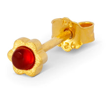 Load image into Gallery viewer, Lulu Copenhagen Blomst 1PCS Earring - Gold/Red Agate
