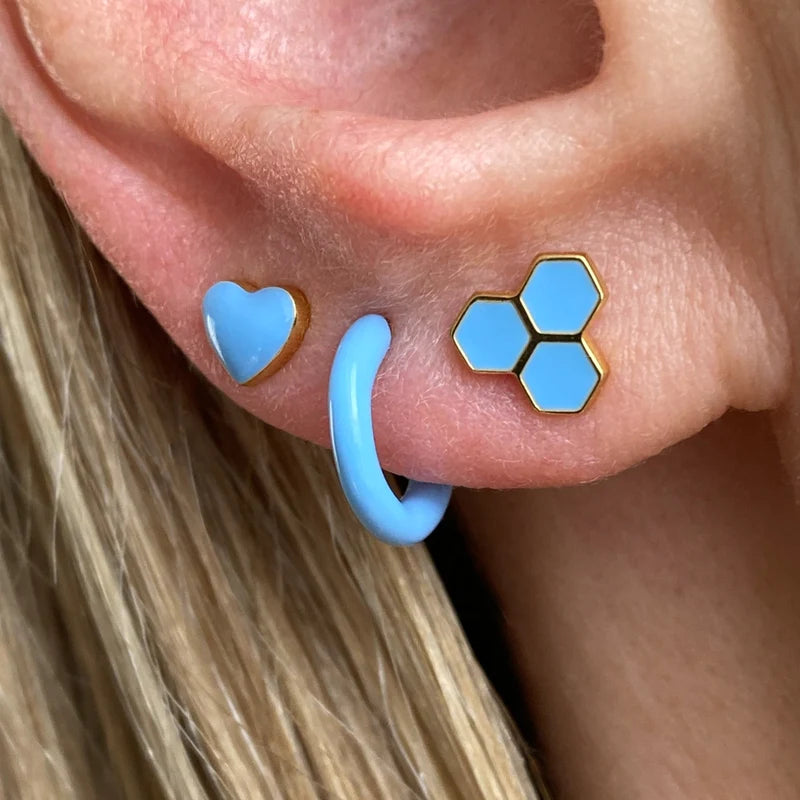 Lulu Copenhagen Honey Large 1PCS Earring - Light Blue