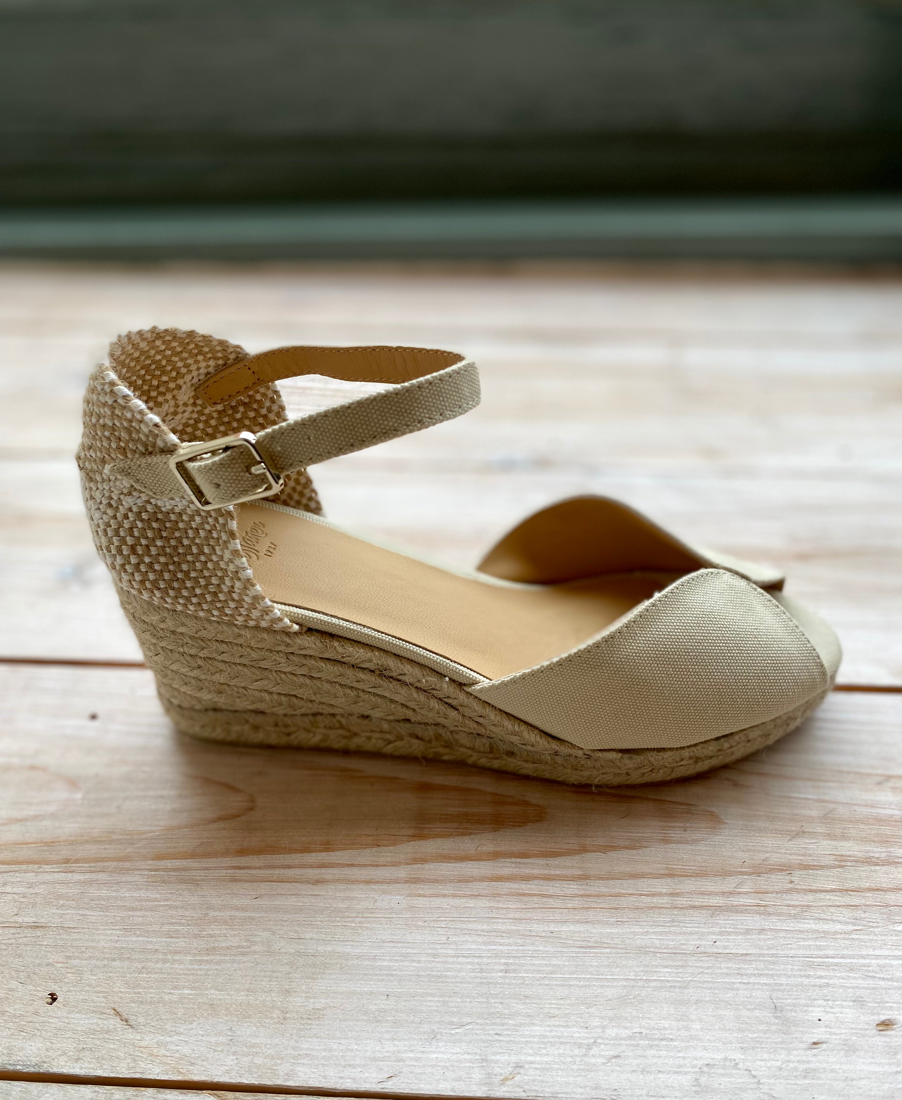 Carina canvas wedge 2025 espadrille in ivory 9cm