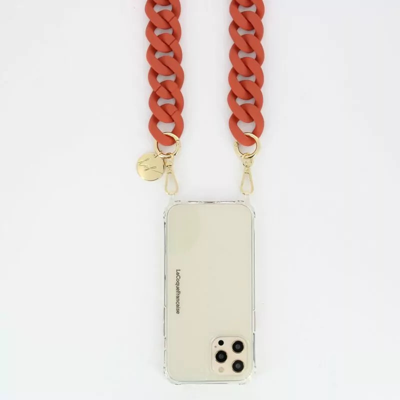 La Coque Francaise Alice Phone Chain - Brick Red