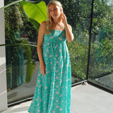 Louise Dress - Mint Flower