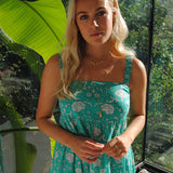Louise Dress - Mint Flower