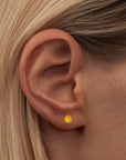 Natural Stone Earring - Yellow - 1PCS