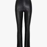 Faux Leather Flared Leggings - Black
