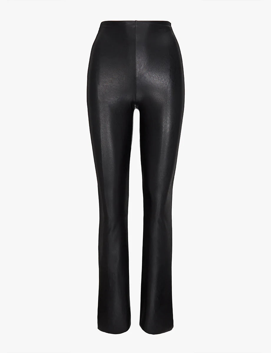 Commando Faux Leather Flared Leggings - Black