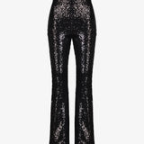 Sequin Flared Leggings - Black