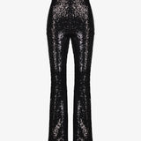 Sequin Flared Leggings - Black