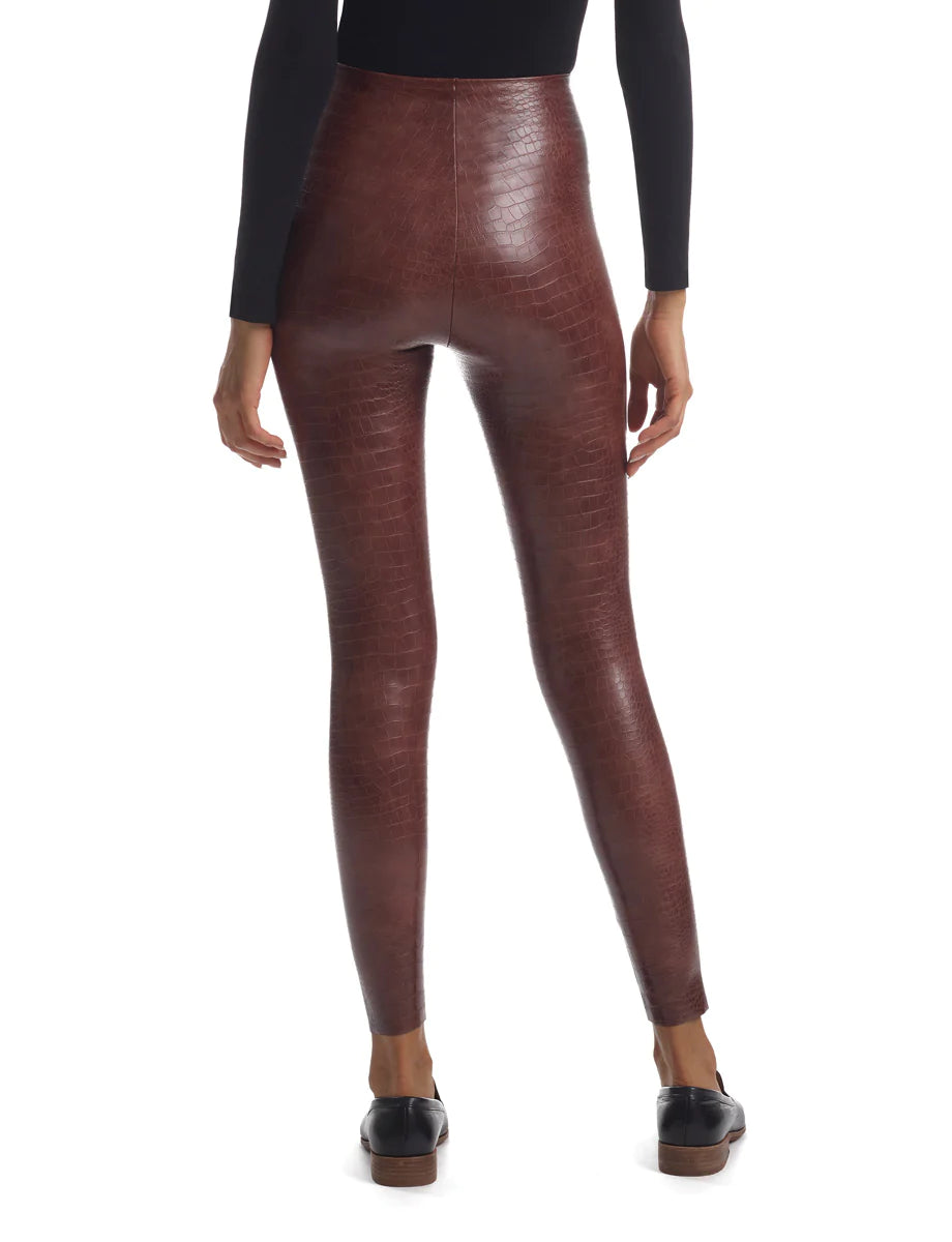 Commando Faux Leather Animal Leggings - Brown Croc