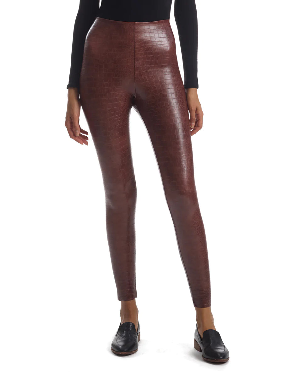 Commando Faux Leather Animal Leggings - Brown Croc