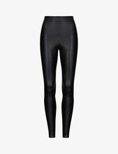 Load image into Gallery viewer, Commando Faux Leather Animal Leggings - Black Croc
